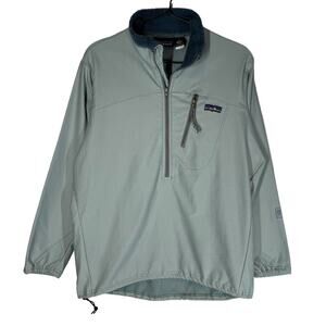 Vintage Patagonia‎ Made in Canada Light Blue 1/2 Zip Nylon Pullover Men XS